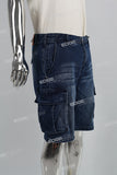 Dark Blue Side Cargo Pocket Men's Denim Shorts