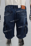 Dark Blue Side Cargo Pocket Men's Denim Shorts