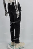 3D Embossing Of Black And Grey Torn Mans Skinny Jeans