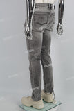 Grey Lettering 3D Embossed Ripped Mans Skinny Jeans