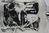 White Distressed Wash Dark Print Men's Hoodies