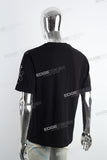 Black Graffiti Print Embroidered T-shirt