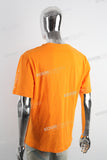 Orange Graffiti Print Embroidered T-shirt