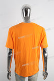 Orange Graffiti Print Embroidered T-shirt