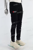 Black Embroidered Print Mans Skinny Jeans