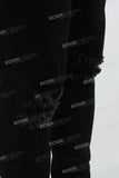 Black Embroidered Print Mans Skinny Jeans