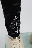 Black Embroidered Print Mans Skinny Jeans