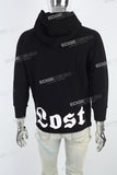 Black Bubble Print Embroidered Men's Hoodies