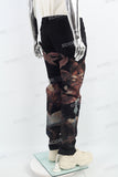 Black Angel Oil Print Mans Skinny Jeans
