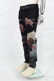 Black Angel Oil Print Mans Skinny Jeans