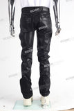 Black Wax Straight Jeans Men
