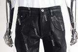 Black Wax Straight Jeans Men