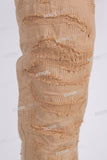 Yellow 100 Cotton Embroidery Distress Jeans Men