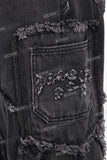 Custom Logo Men Straight Embroidery Patchwork Baggy Jeans