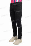Custom Logo High Quality Men Black Skinny Stack Jeans