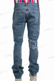 Custom Logo Men Fashion Pants Skinny Stacked Flare Denim Jeans