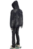 Customized Pullover Hooded Men Black Sweatsuit Sweatpants Hoodie Set