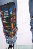 Blue Skinny Jeans Custom Digital Patch Printing