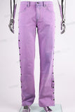 Purple Over-Dyed Jeans Studded Side Seam