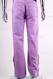 Purple Over-Dyed Jeans Studded Side Seam