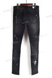 Black Skinny Fit with Hand Made Splatter