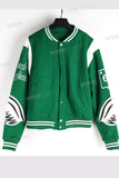 Patched Color Block Bomber Jacket
