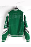 Patched Color Block Bomber Jacket