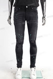 Black Skinny Fit with Hand Made Splatter